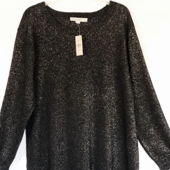 LOFT Plus Shimmering Black Sweater Dress size 20/22 NWT - Picture 5 of 16